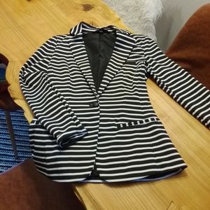 Mossimo Striped Blazer Black White